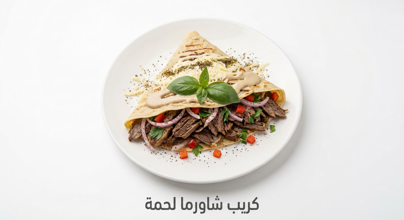 كريب شاورما لحمه